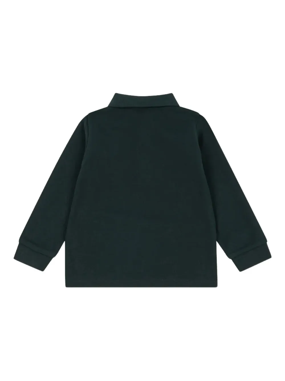 Konges Sløjd Florian embroidered long-sleeve polo shirt - Zwart