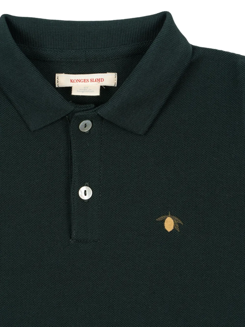 Konges Sløjd Florian Embroidered Long-sleeve Polo Shirt In Green