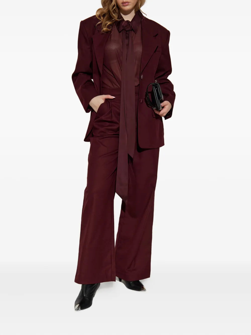 Gestuz floral-appliqué blouse - Rood