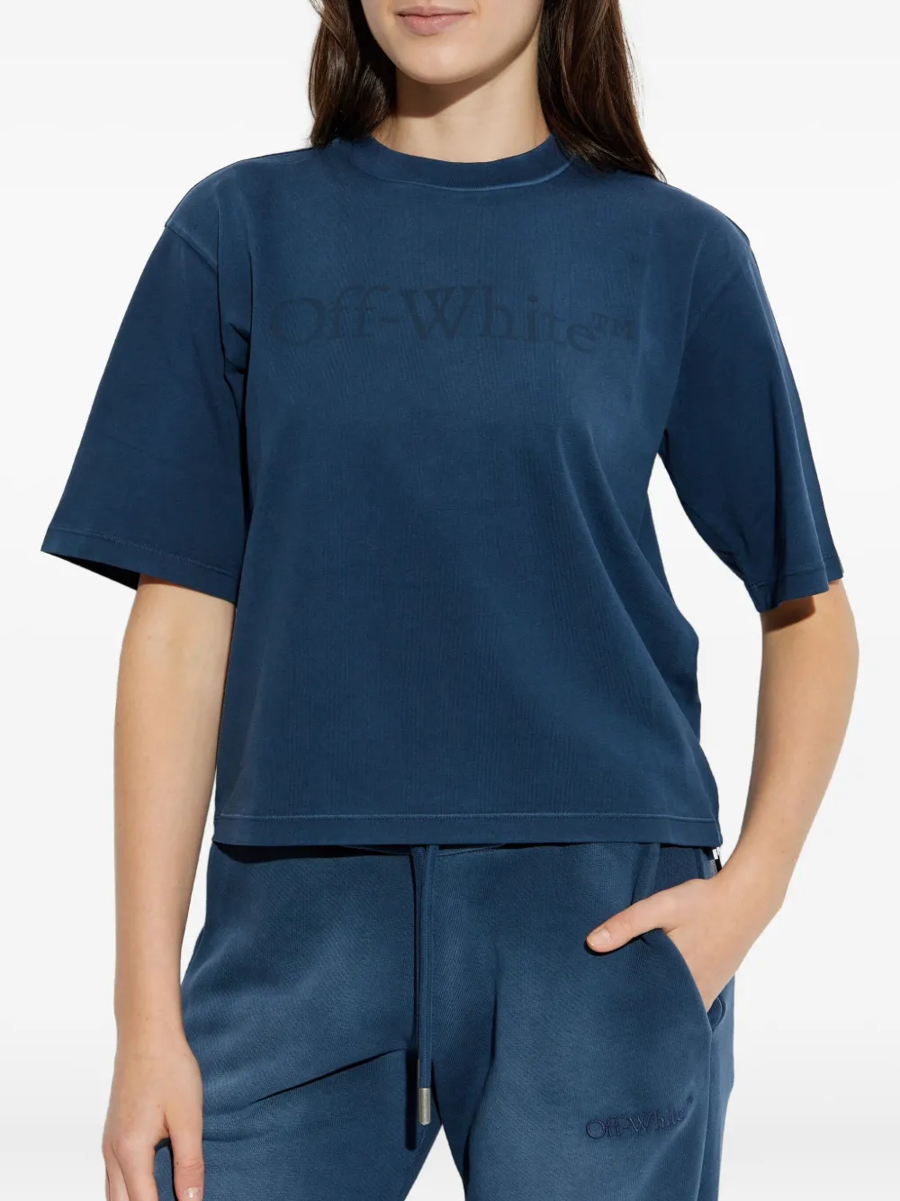 Off-White T-shirt met logoprint Blauw