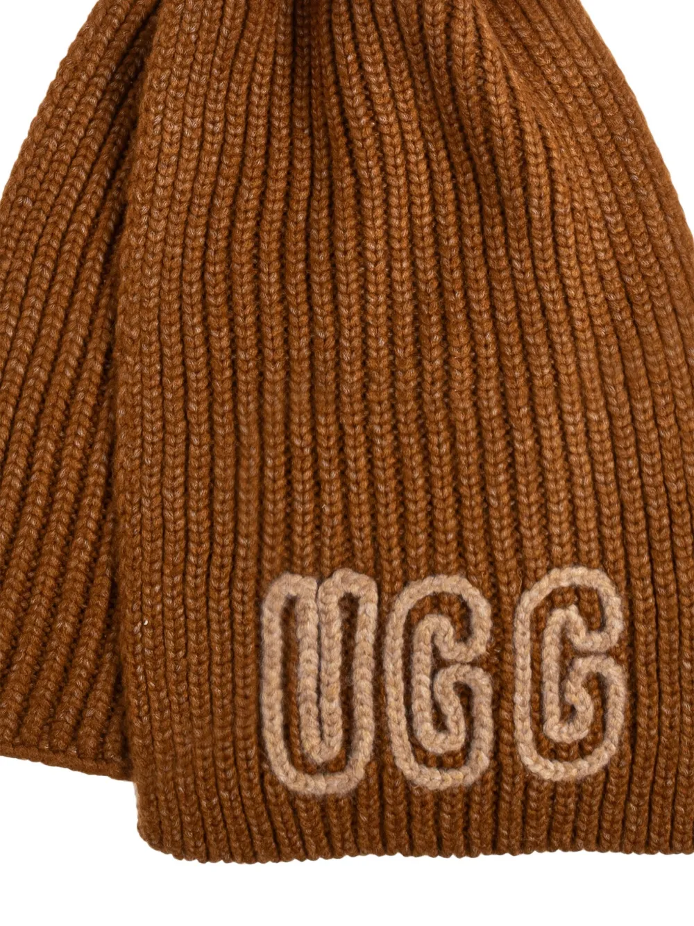 UGG ribbed logo scarf - Bruin