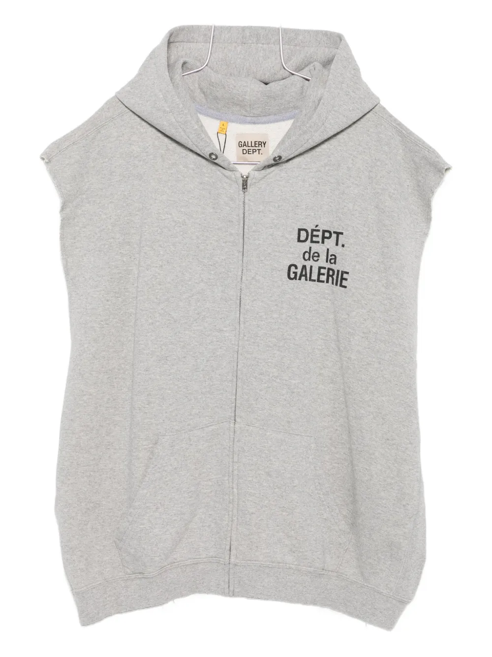 GALLERY DEPT. logo-print sleeveless hoodie | Grey | Image 1
