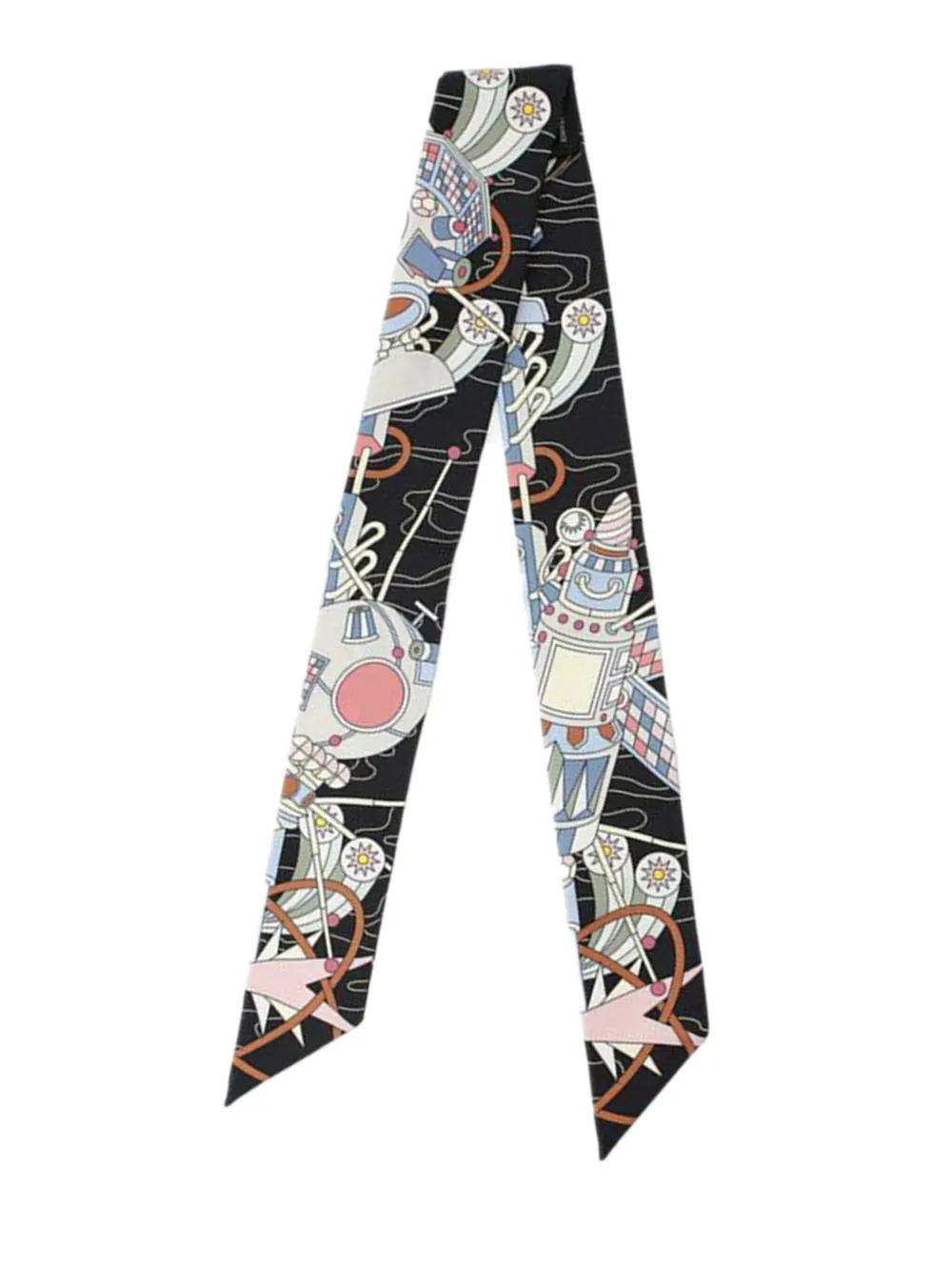 Hermès Pre-Owned 2010-2025 Odyssey Silk Twilly Scarf scarves | Black | Image 1