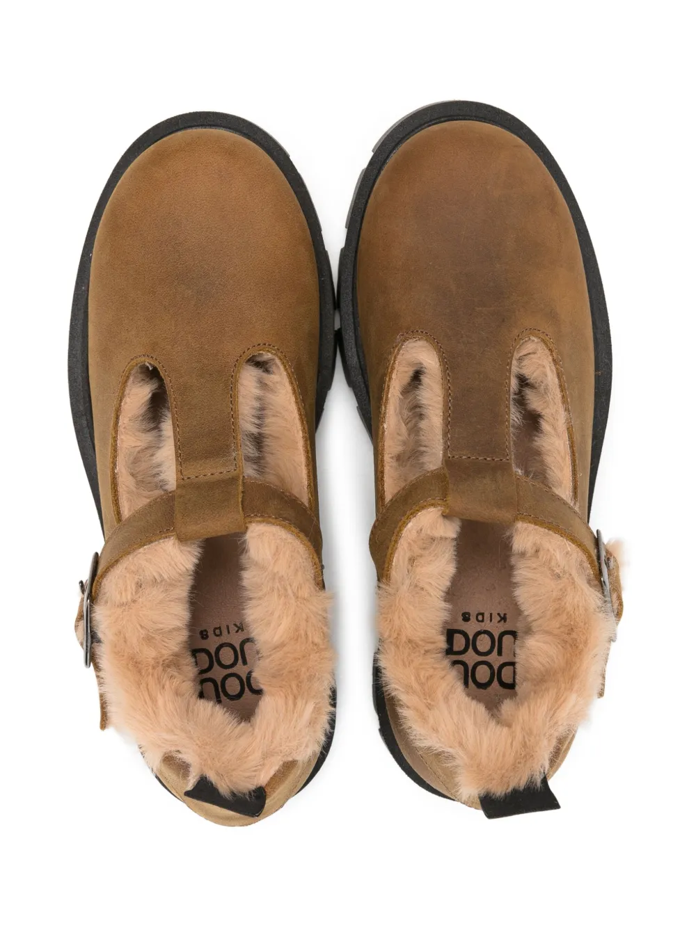 Douuod Kids Loafers met bontvoering Bruin