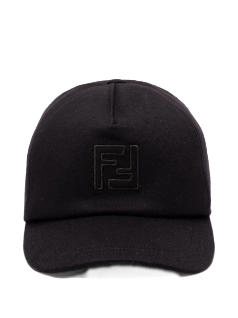 Fendi Logo-embroidered Cap In Black