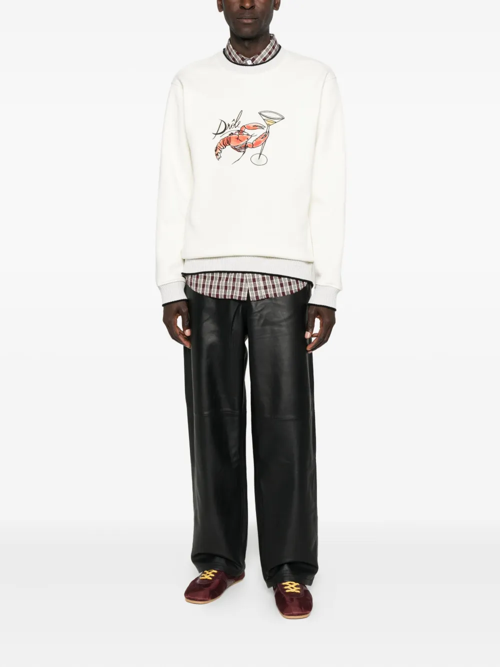 Drôle De Monsieur Sweater met print - Wit