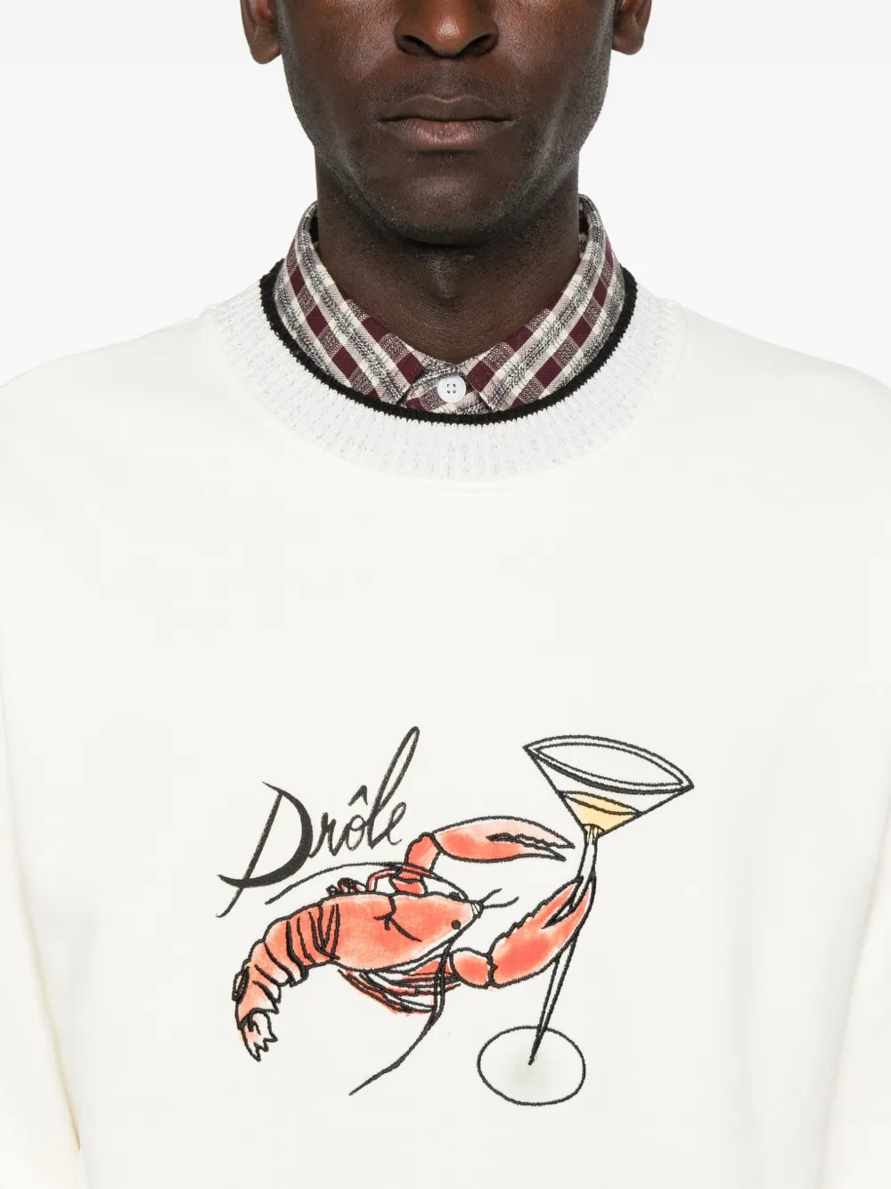 Drôle De Monsieur Sweater met print Wit