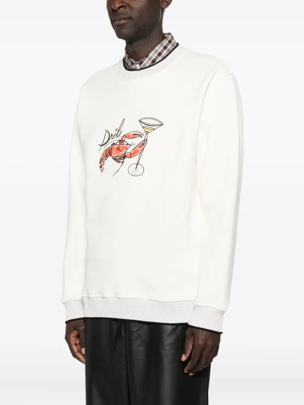 Drôle De Monsieur Sweater met print Wit