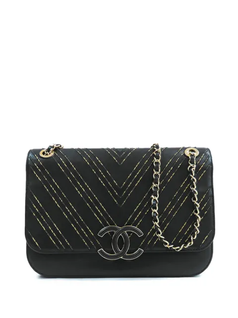 CHANEL Pre-Owned 2017-2018 CC Chevron Sheepskin Chain Subtle Flap crossbody bag
