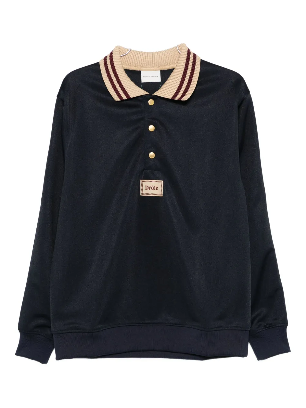 Drôle De Monsieur logo-patch polo shirt | Blue | Image 1