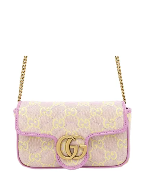 Gucci Pre-Owned 2016-2025 Super Mini GG Marmont Matelasse Canvas Flap crossbody bag