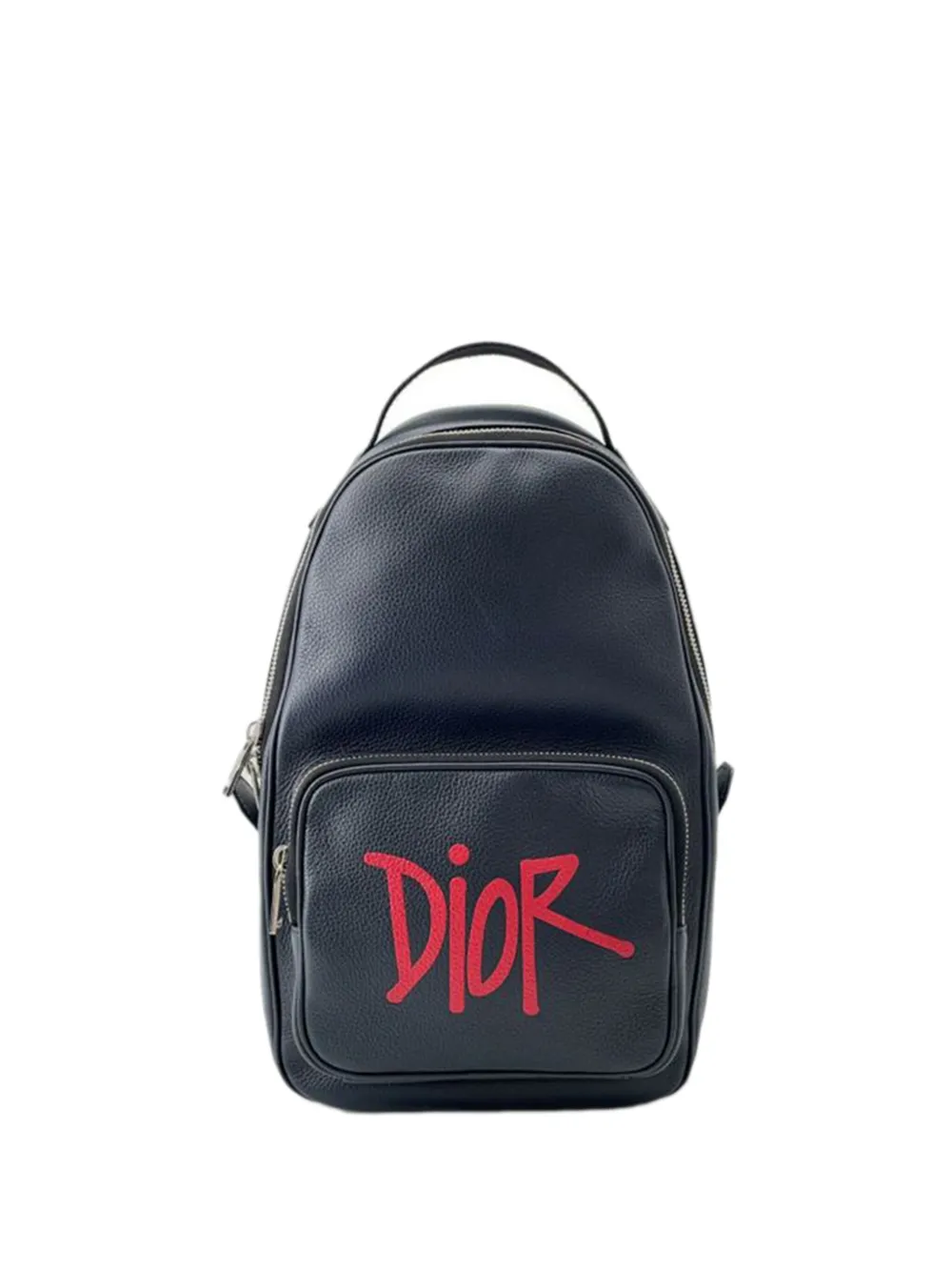 Pre-owned Dior 2020 Shawn Stussy Grained Calfskin Year Of The Ox Sling Bag Backpack In Blue
