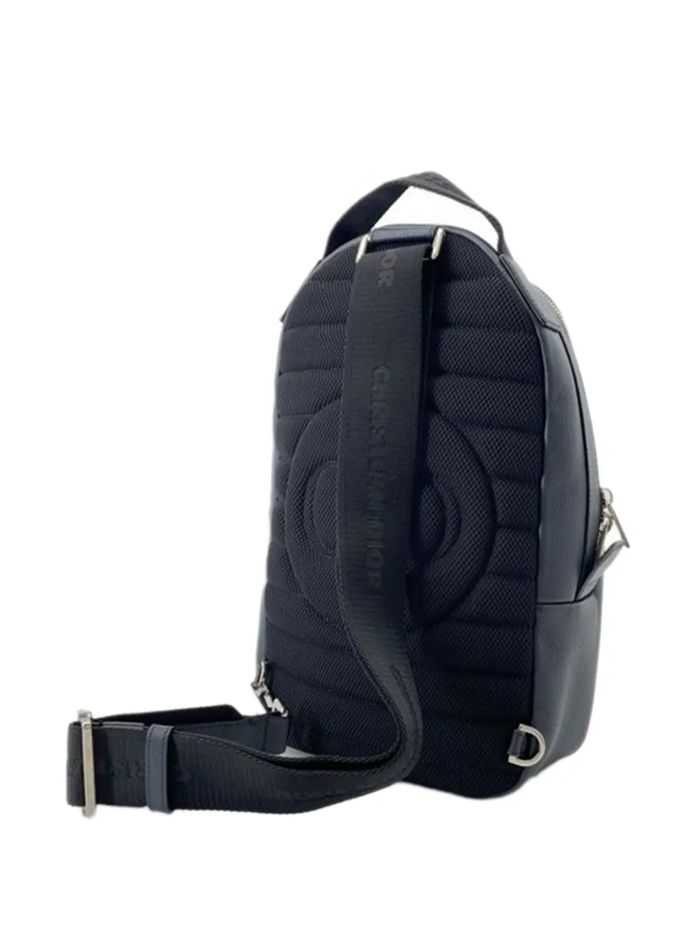Pre-owned Dior 2020 Shawn Stussy Grained Calfskin Year Of The Ox Sling Bag Backpack In Blue