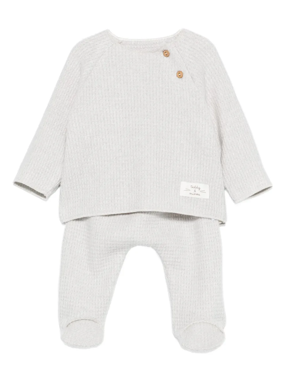 TEDDY & MINOU waffle-knit trousers (set of two) | Grey | Image 1