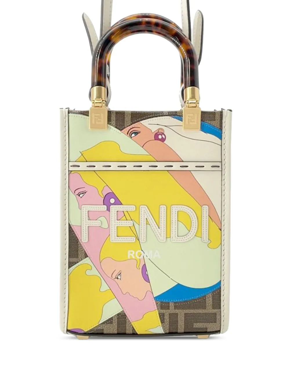 Fendi Pre-Owned 2010-2025 Mini Zucca Coated Canvas Hairdo Girls Sunshine Shopper Tote satchel | Brown | Image 1