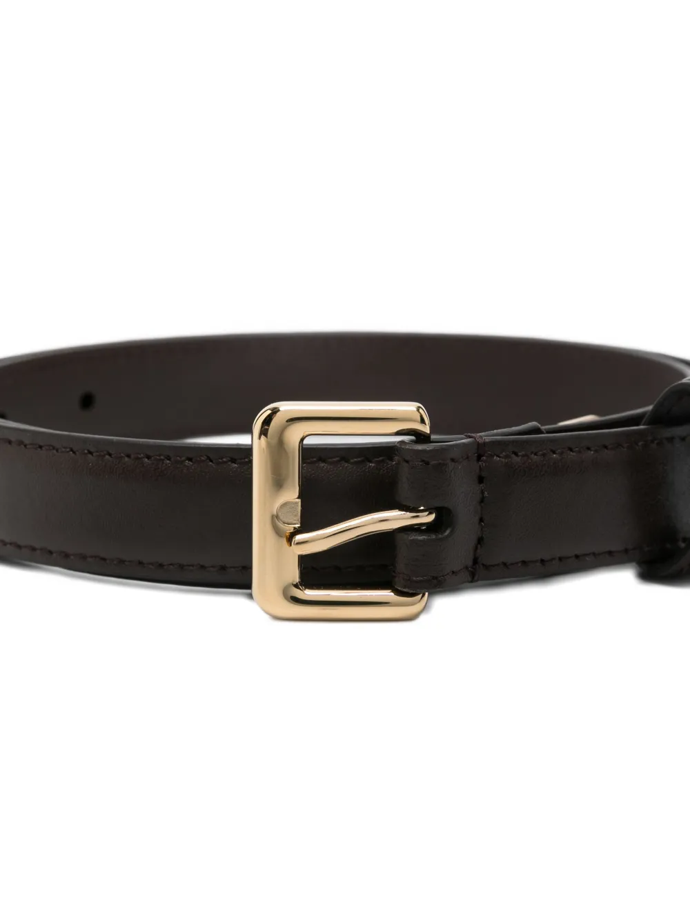 Fendi Forever Leather Slim Belt With Metal Tip Accessories In Burgundy