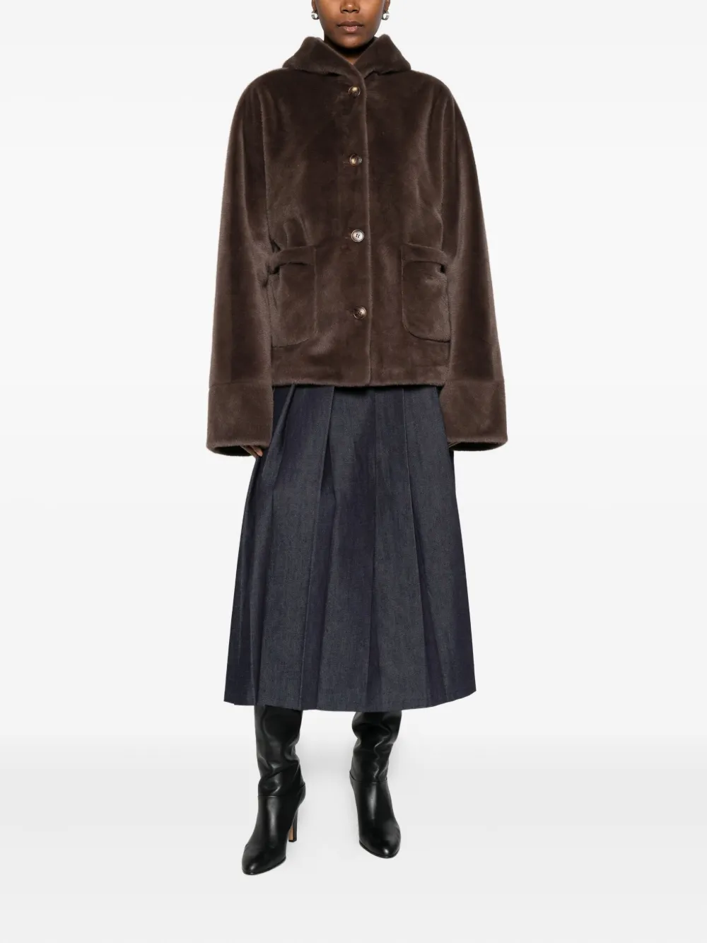 Studio Ar Rylee Coat In Brown