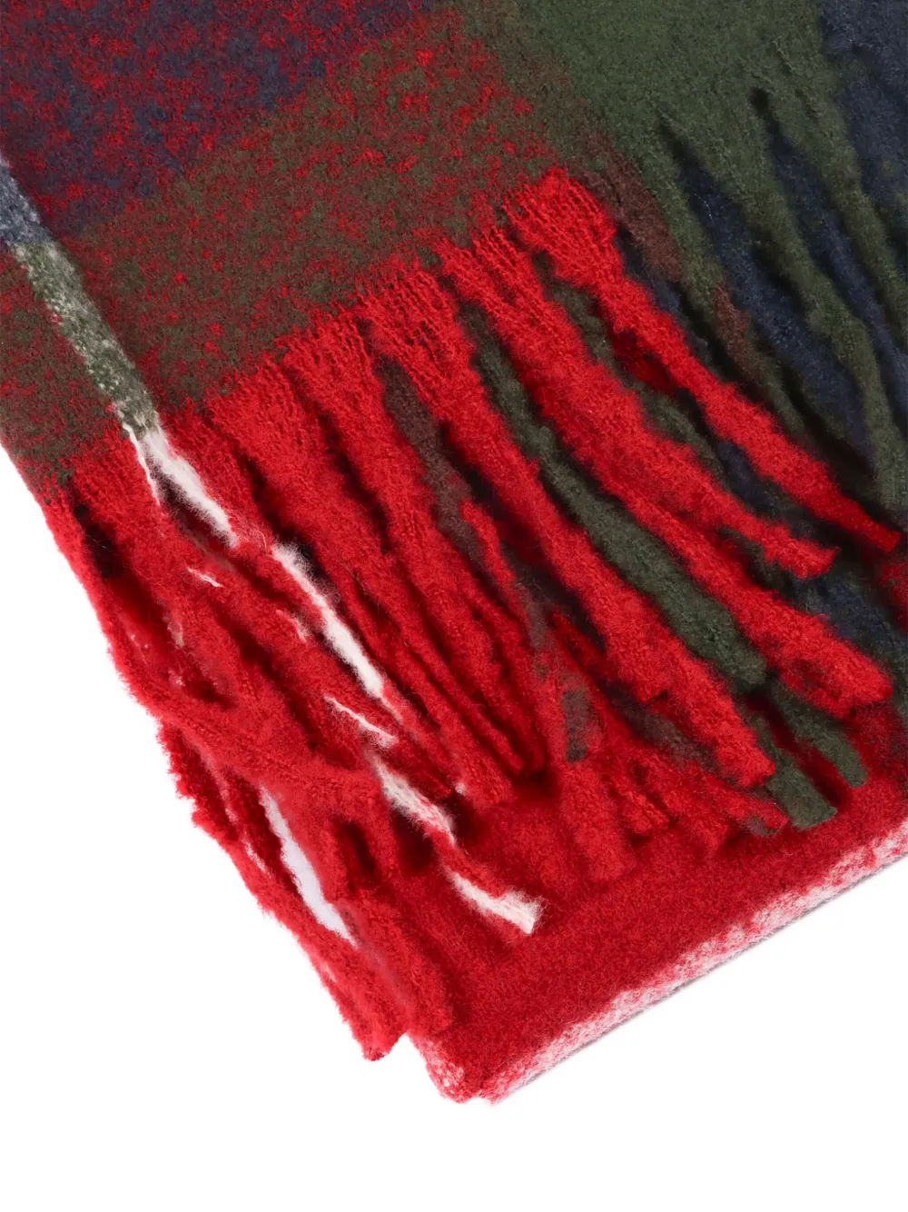 Barbour Deanna tartan-fringed scarf - Rood