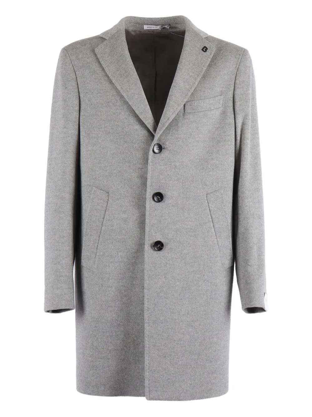 Brera Three-button Wool Coat In Gray