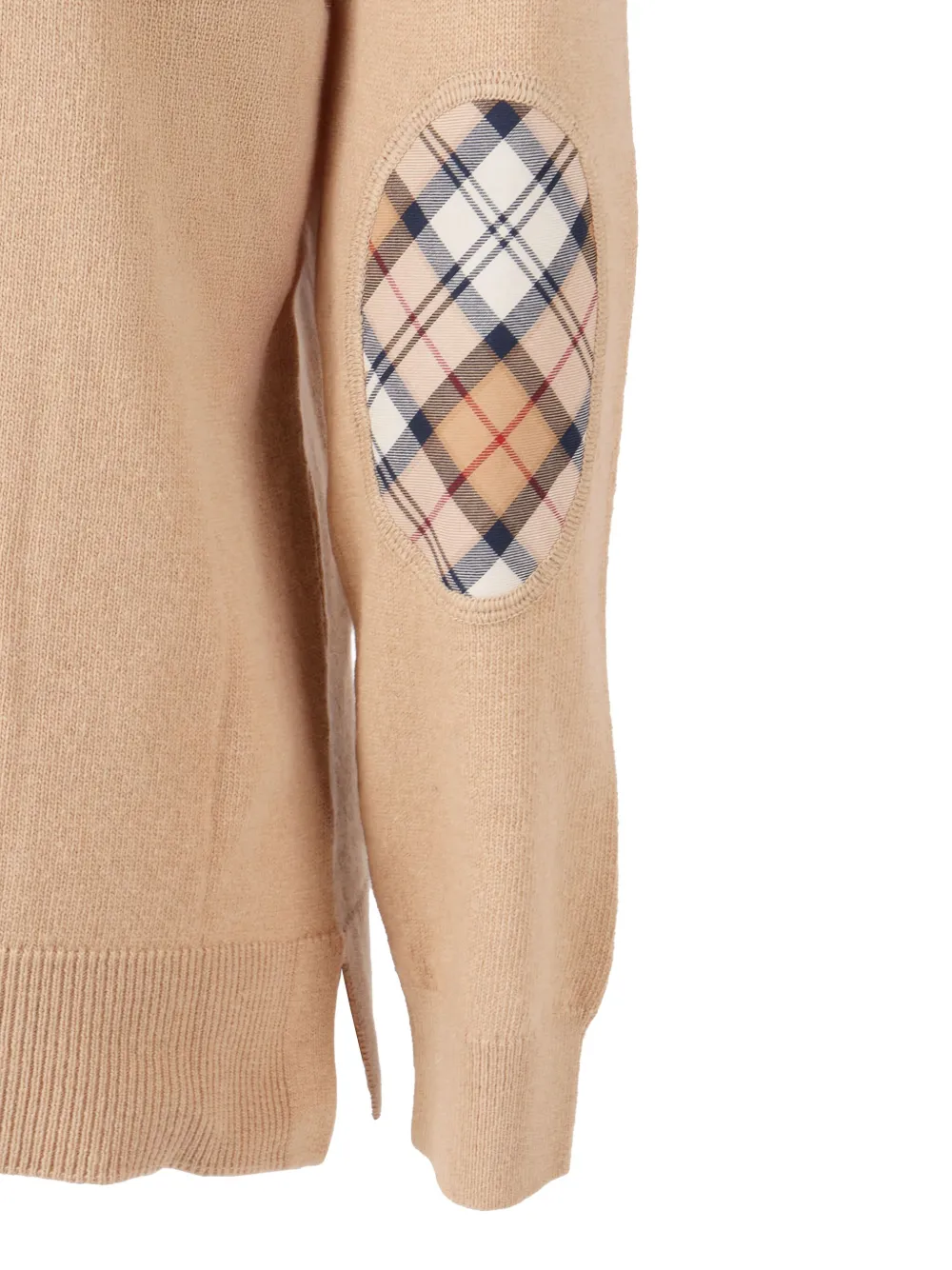 Barbour Sweater met elleboogpatch Beige