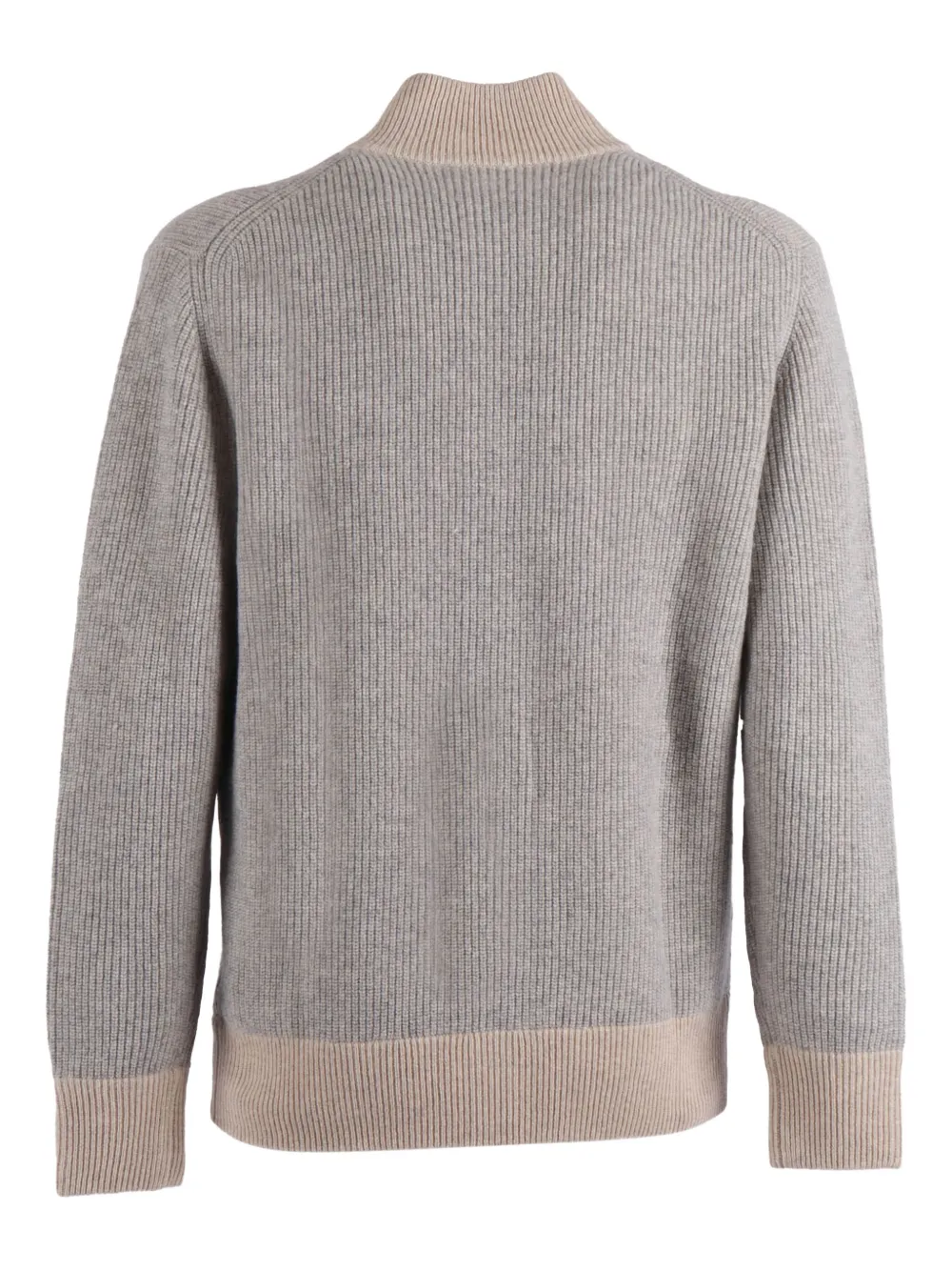 Ballantyne Ribbed Wool Cardigan In Gray