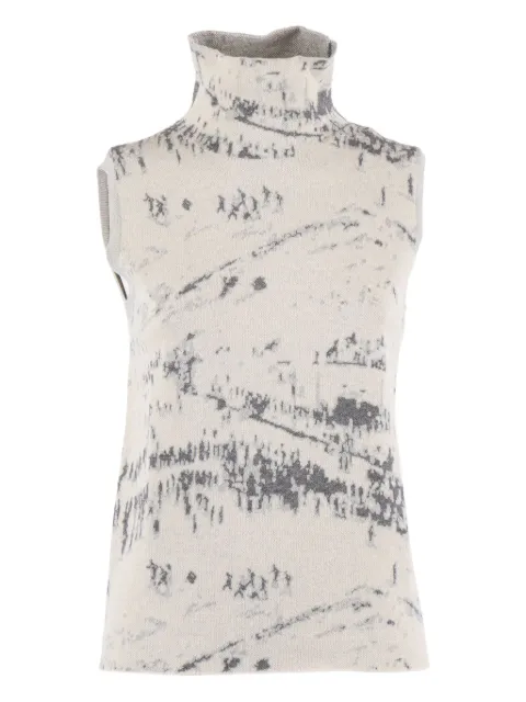 Ballantyne roll-neck sleeveless vest