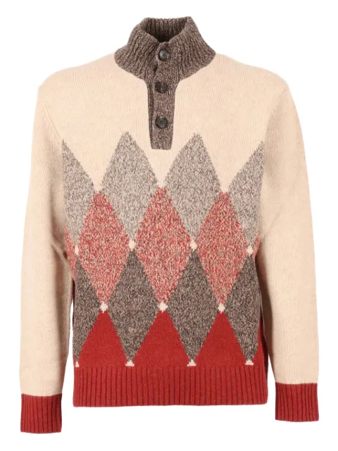 Ballantyne high-neck diamond-pattern wool sweater