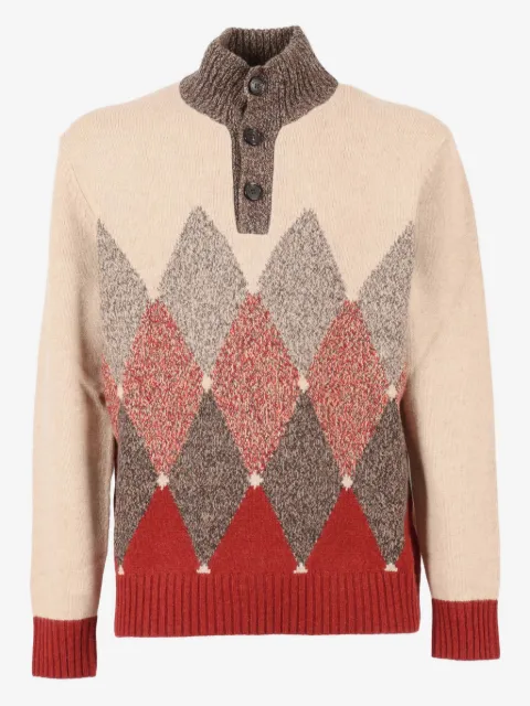 Ballantyne high-neck diamond-pattern wool sweater