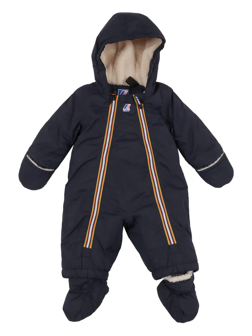 K Way Kids Tuta Da Neve Imbottita Con Cappuccio Nero FARFETCH IT