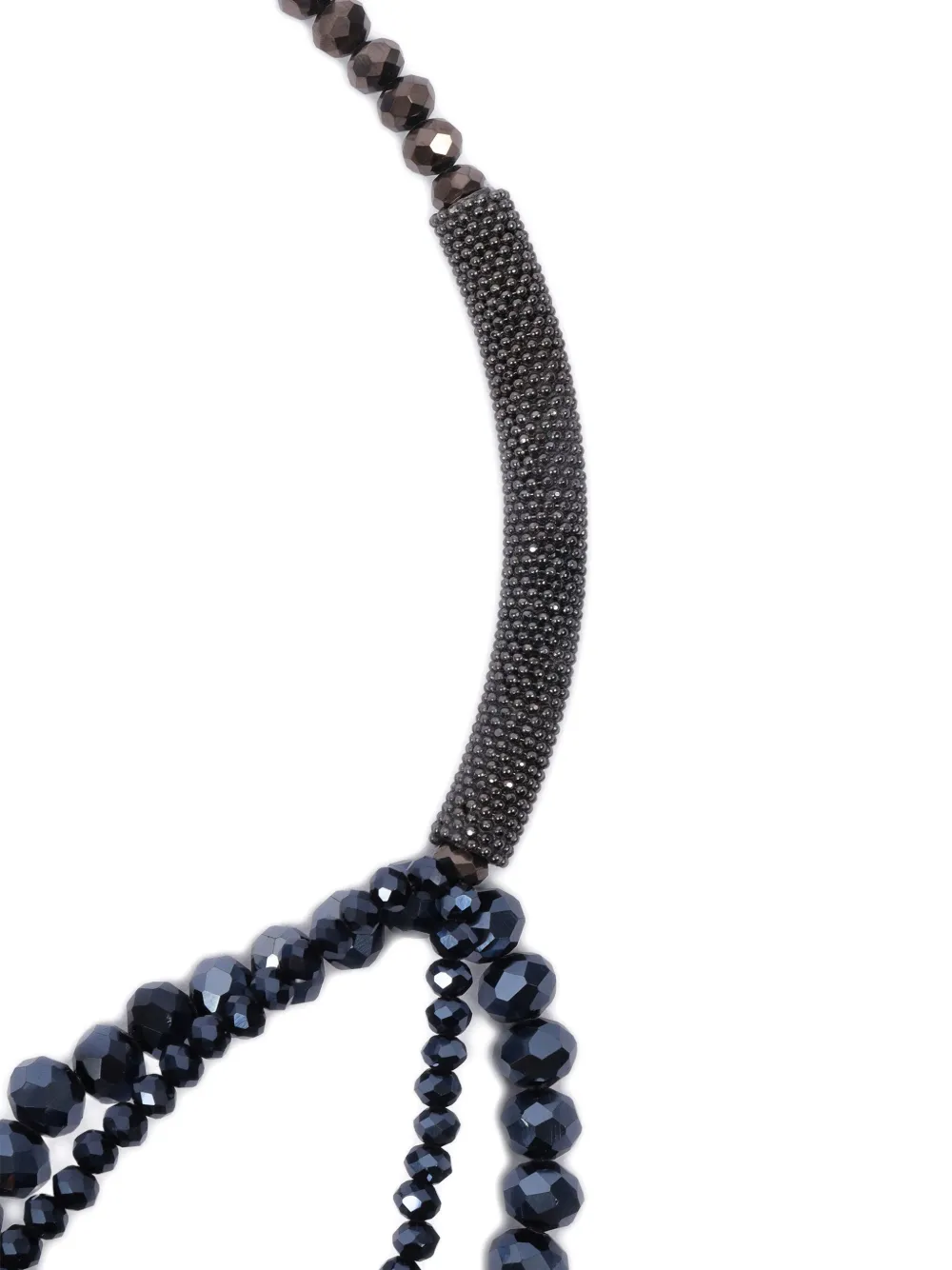 Peserico Crystal-beaded Two-tone Necklace In Black
