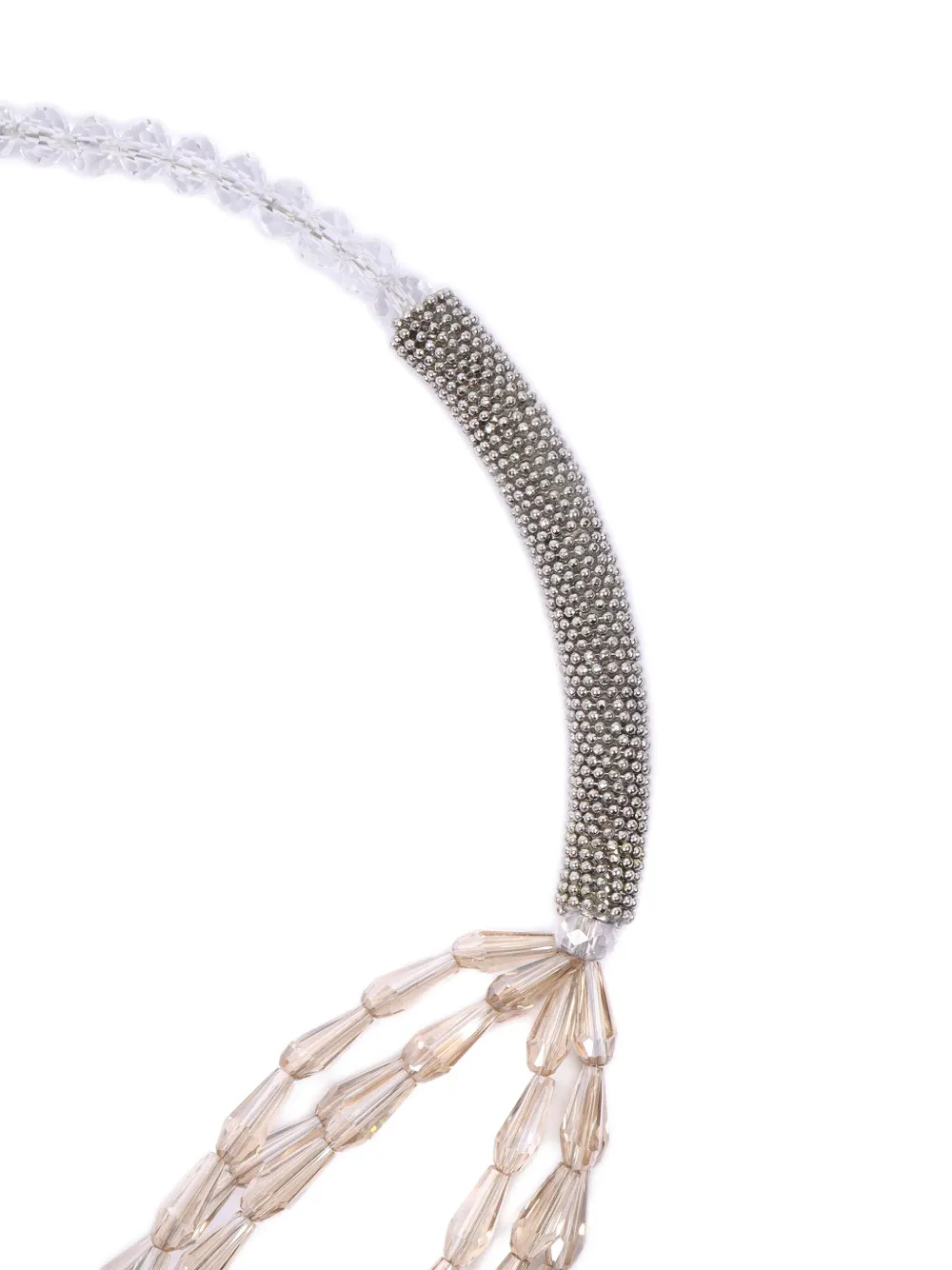 Peserico Crystal-beaded Two-tone Necklace In White