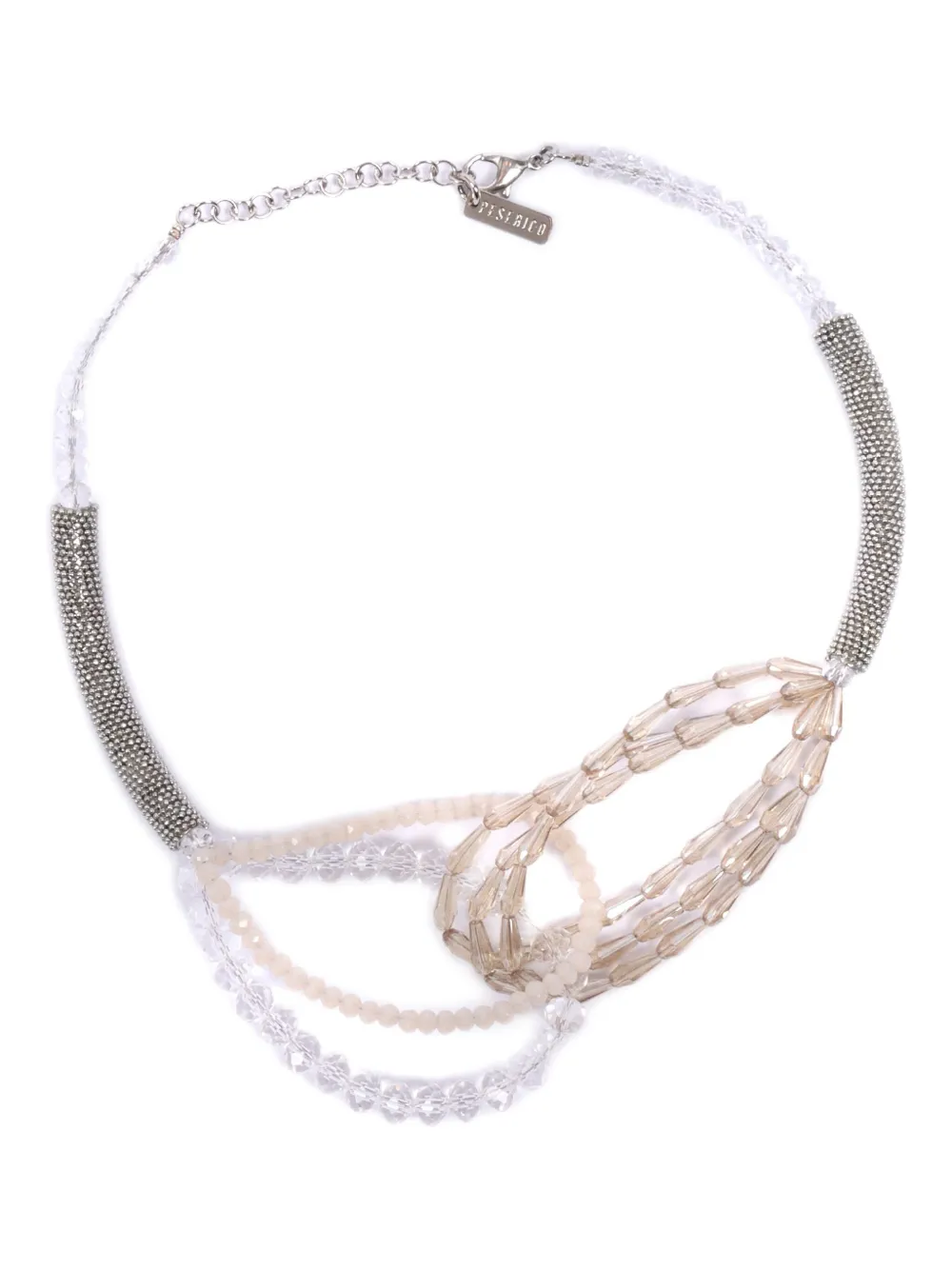 Peserico crystal-beaded two-tone necklace - ホワイト Peserico crystal-beaded two-tone necklace - ホワイト