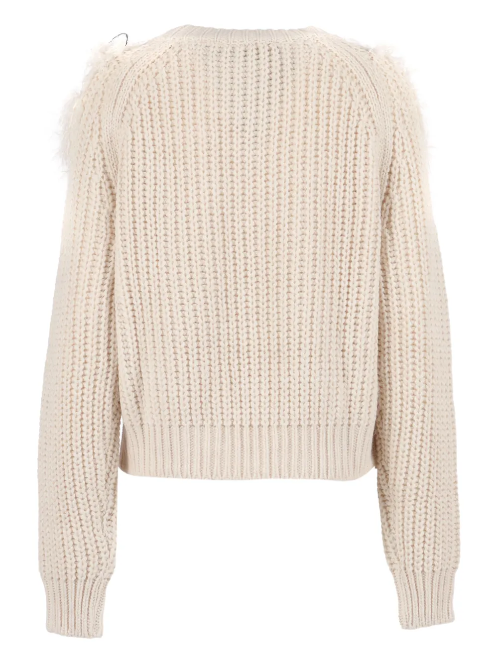 Shirtaporter feather-trimmed ribbed sweater | Sweaters | Image 2