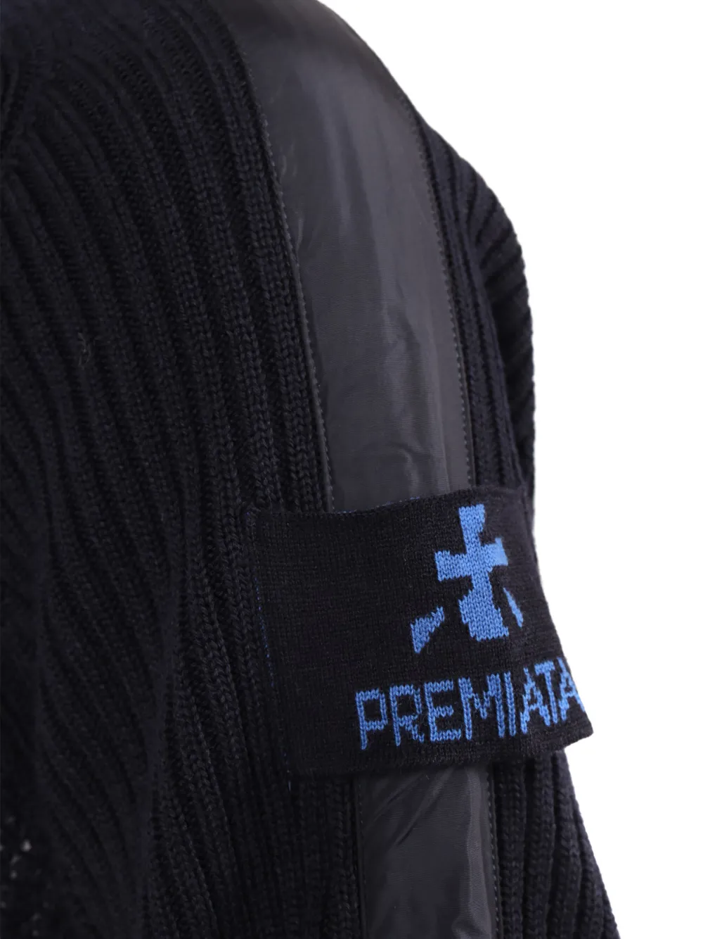 Premiata Finely Ribbed Crew Neck Sweater In Virgin Wool In Blue