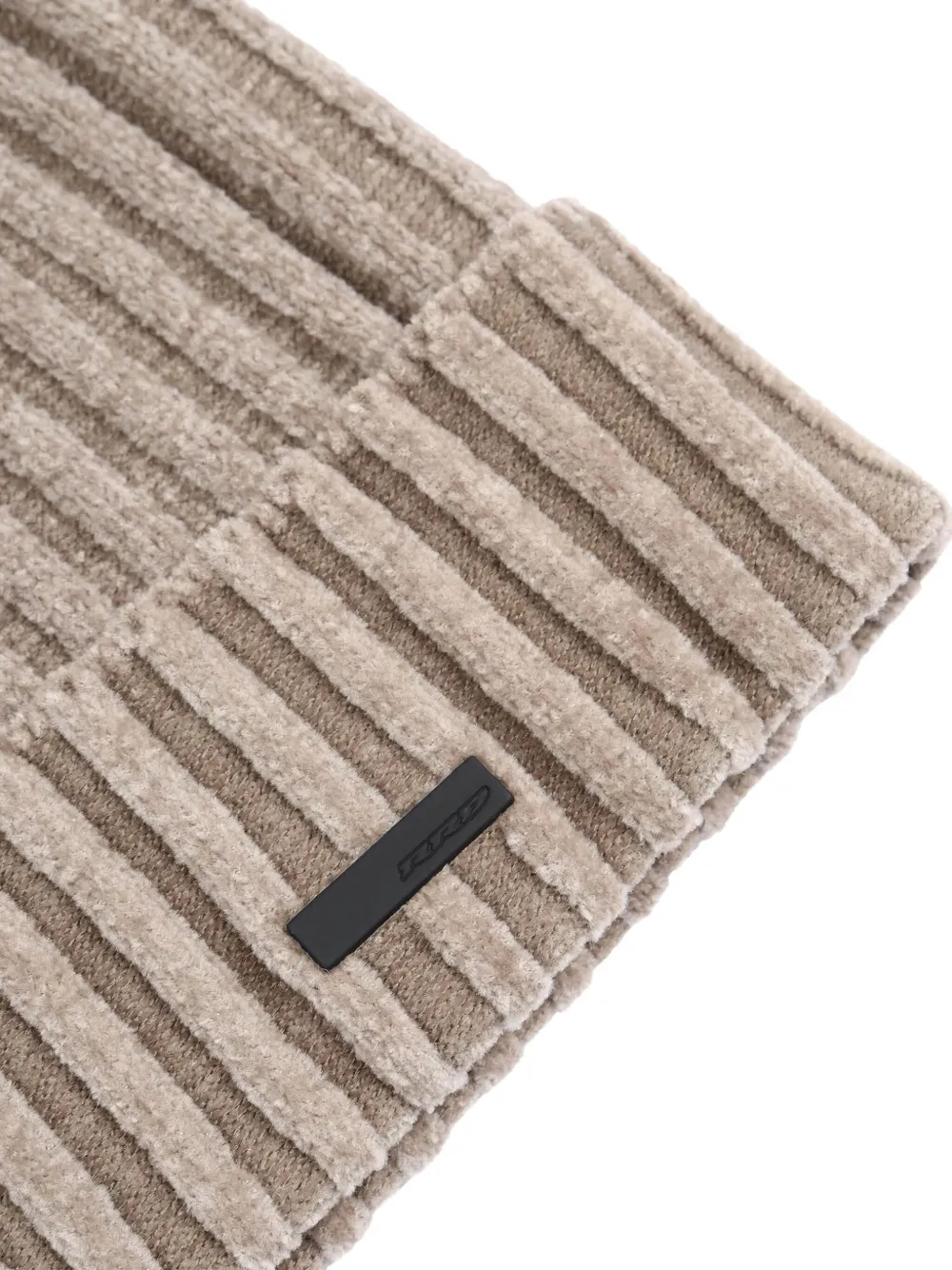 Rrd Velvet-effect Ribbed Beanie In Neutral