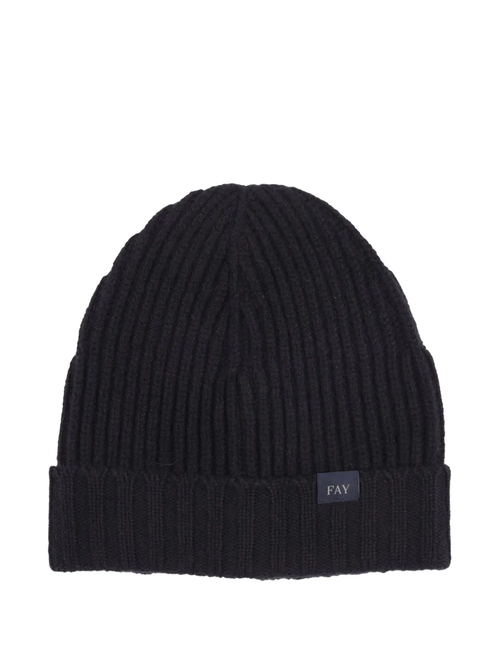 Fay Ribbed Beanie Hat In Gray