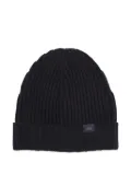 Fay ribbed beanie hat - Black