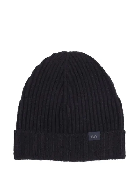 Fay ribbed beanie hat