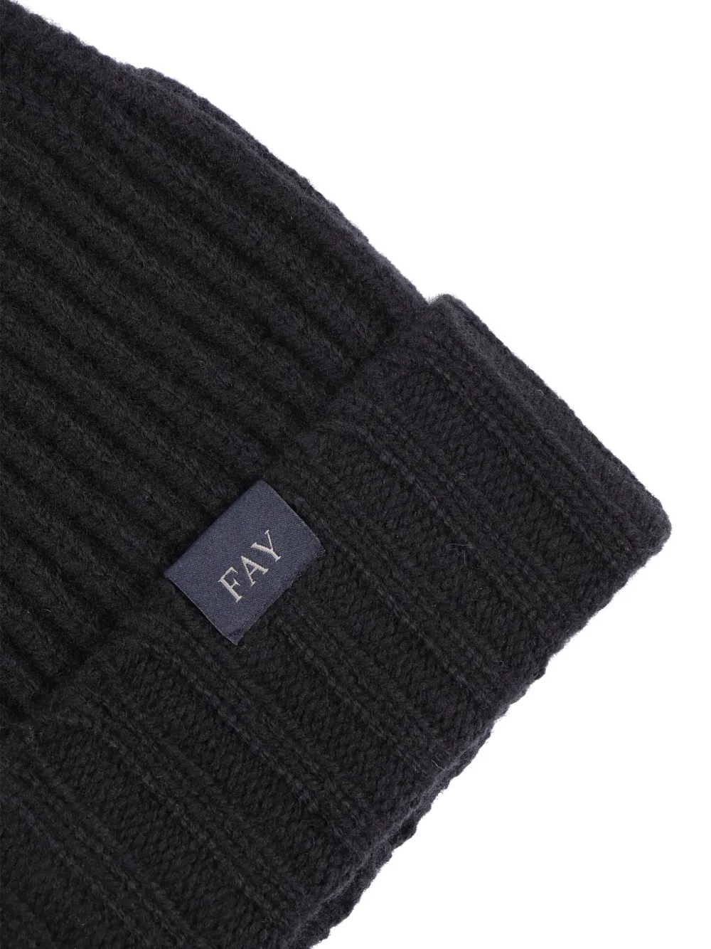 Fay Ribbed Beanie Hat In Gray