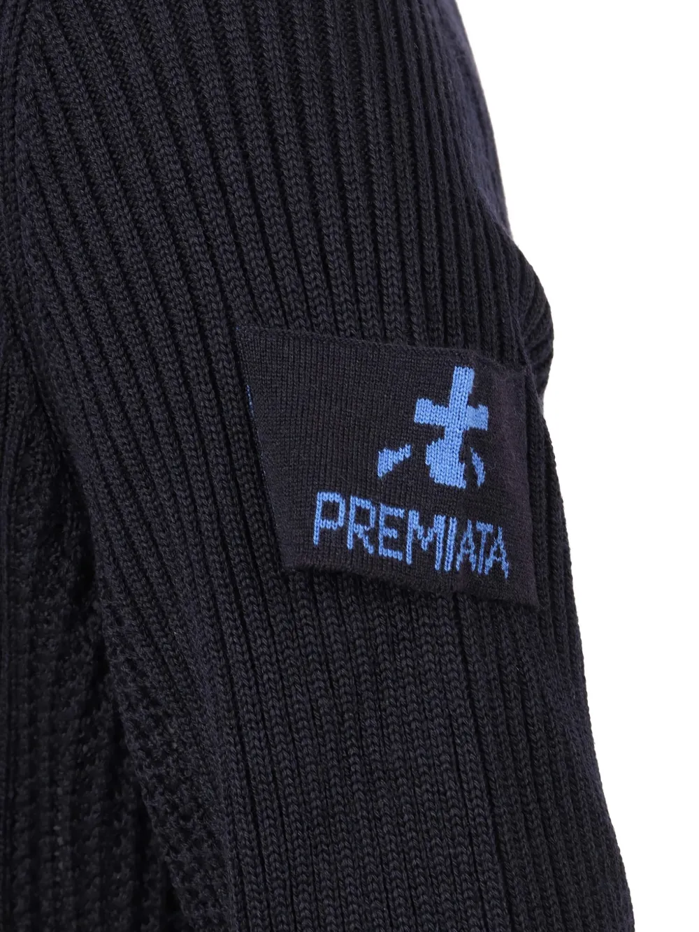 Premiata Bibbed Zip-up Cardigan In Black