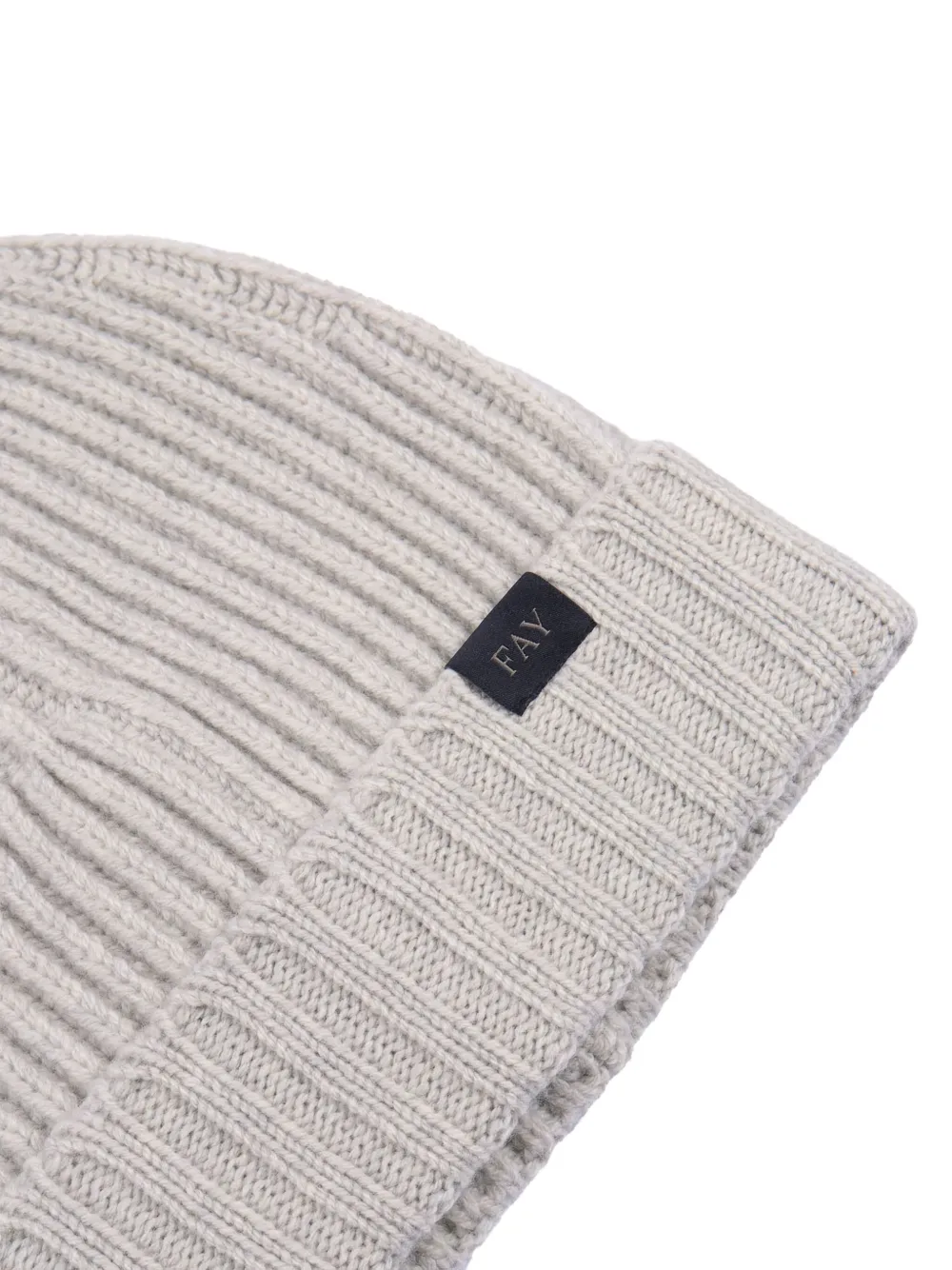 Fay Ribbed Wool Beanie In Gray