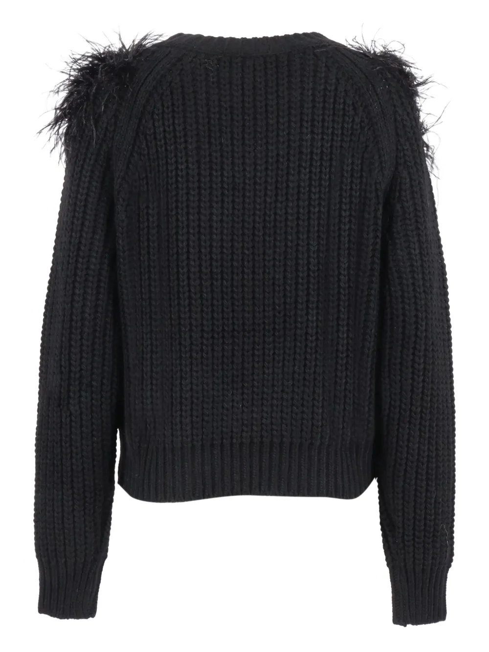 Shirtaporter feather-trimmed ribbed sweater | Knitted Sweaters | Image 2