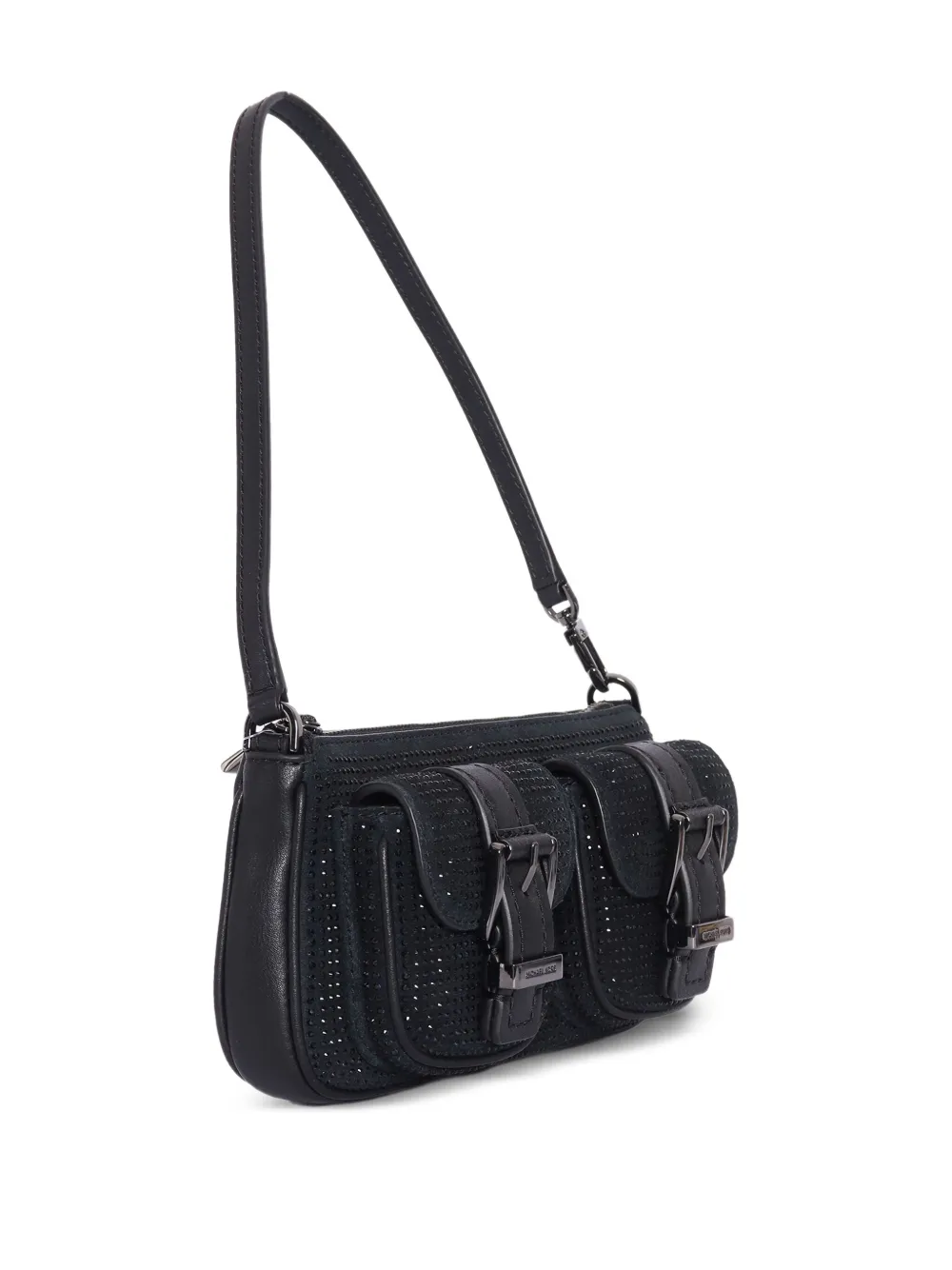 Michael Kors Kids Kleine Zoe suède schoudertas Zwart