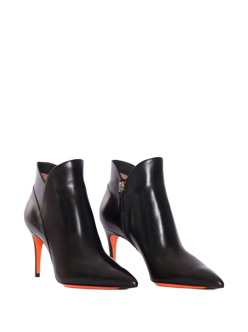 Santoni leather ankle boots Zwart