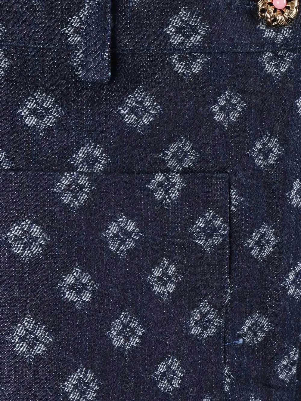 Shirtaporter Floral-print Jeans In Blue