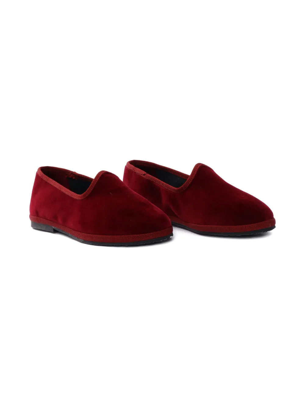 Il Gufo Kids' Velvet Ballerina Shoes In Red