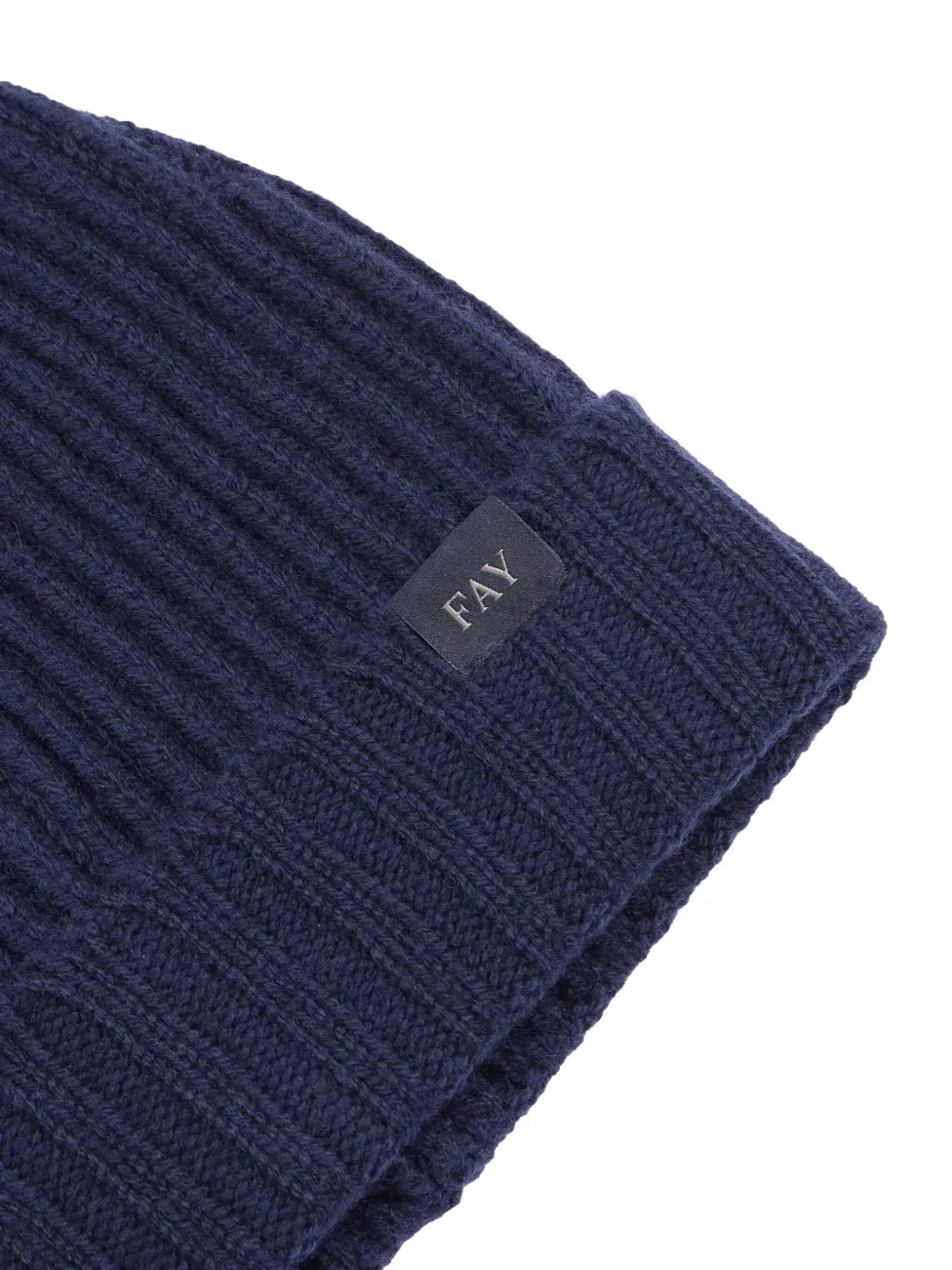 Fay Ribbed Wool Hat In Blue