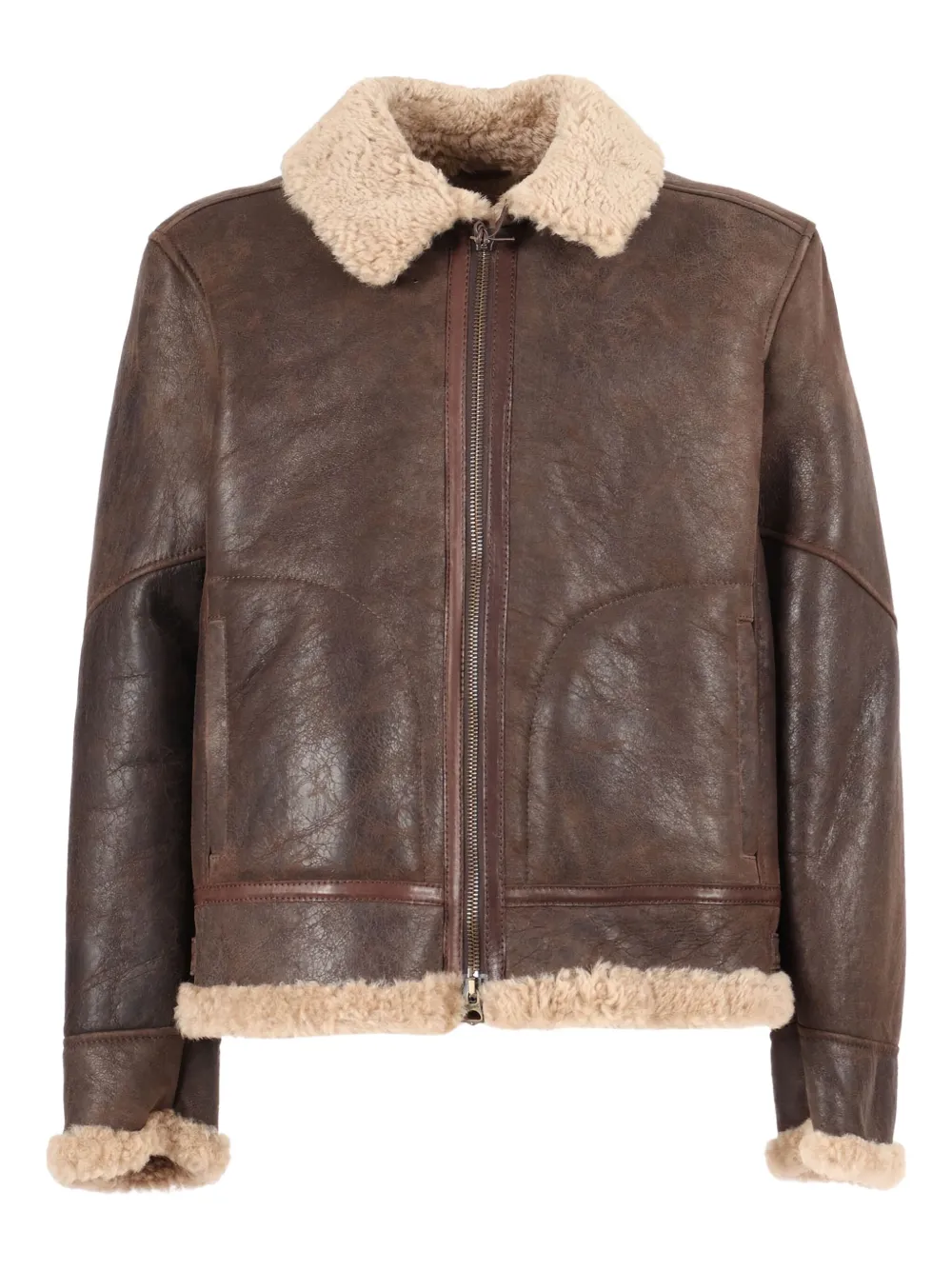 Stewart Sylvester-aviator Jacket In Brown