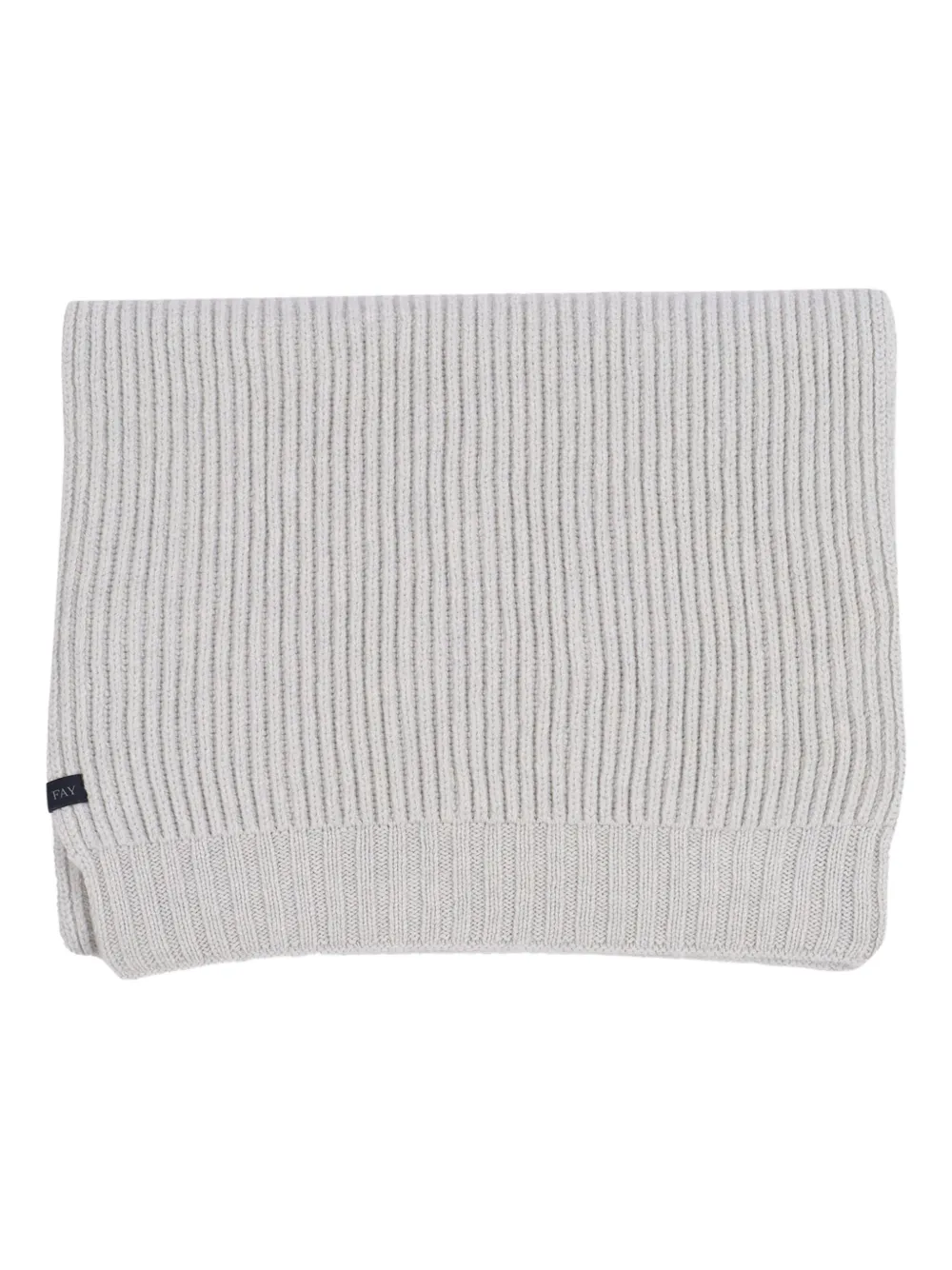 Fay Ribbed Wool Scarf In Gray