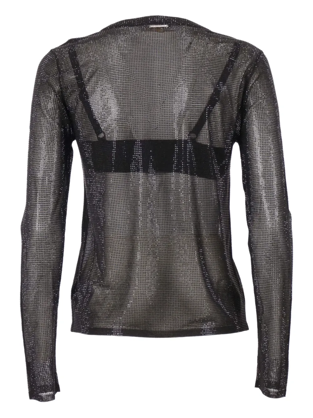 Michael Kors Kids embellished mesh long-sleeve top - Zwart